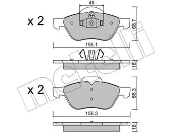 Комплект тормозных колодок METELLI 22-0335-1