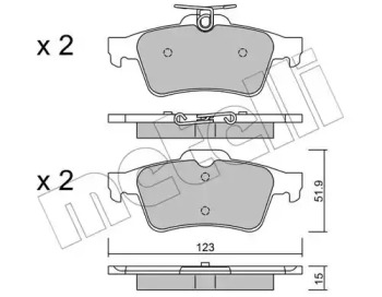 Комплект тормозных колодок METELLI 22-0337-3