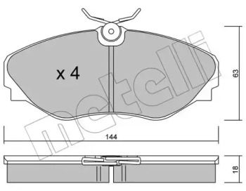 Комплект тормозных колодок METELLI 22-0338-0