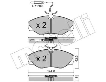 Комплект тормозных колодок METELLI 22-0338-1