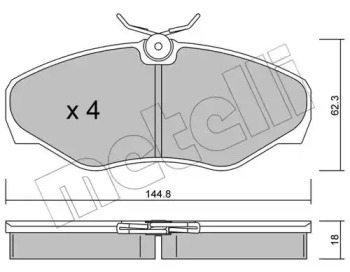 Комплект тормозных колодок METELLI 22-0338-2