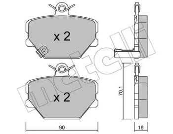 Комплект тормозных колодок METELLI 22-0341-0