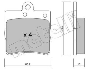 Комплект тормозных колодок METELLI 22-0343-0