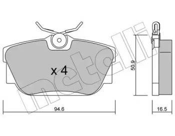 Комплект тормозных колодок METELLI 22-0346-0