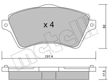 Комплект тормозных колодок METELLI 22-0349-0