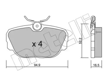 Комплект тормозных колодок METELLI 22-0351-0