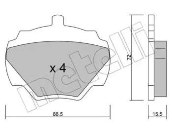 Комплект тормозных колодок METELLI 22-0353-0