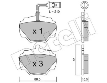 Комплект тормозных колодок METELLI 22-0353-1