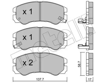 Комплект тормозных колодок METELLI 22-0357-0