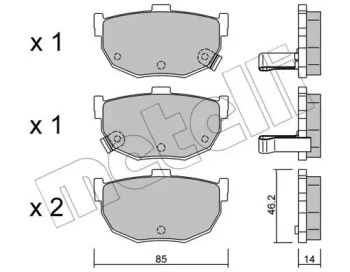 Комплект тормозных колодок METELLI 22-0362-0