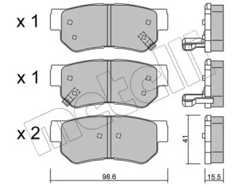 Комплект тормозных колодок METELLI 22-0365-0