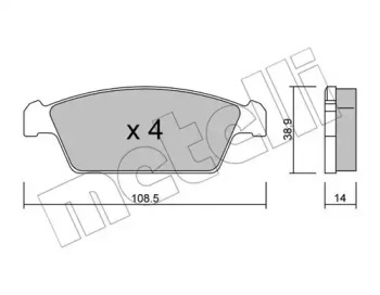 Комплект тормозных колодок METELLI 22-0367-0