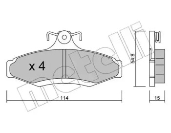 Комплект тормозных колодок METELLI 22-0369-0