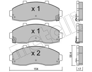 Комплект тормозных колодок METELLI 22-0373-0