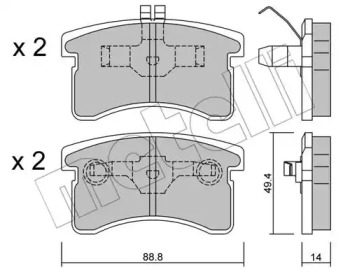 Комплект тормозных колодок METELLI 22-0378-0