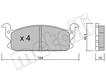 Комплект тормозных колодок METELLI 22-0380-0