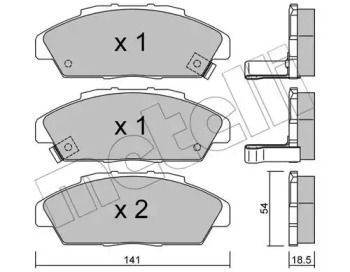 Комплект тормозных колодок METELLI 22-0385-0