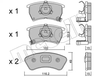 Комплект тормозных колодок METELLI 22-0386-0