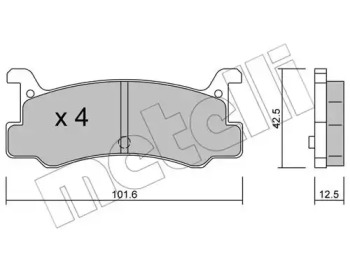 Комплект тормозных колодок METELLI 22-0389-0