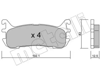 Комплект тормозных колодок METELLI 22-0393-0