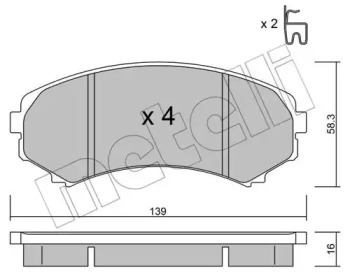 Комплект тормозных колодок METELLI 22-0399-0