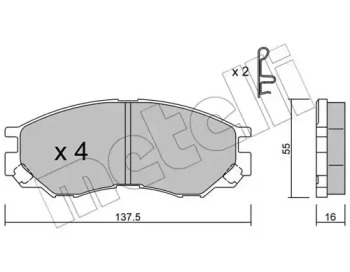 Комплект тормозных колодок METELLI 22-0401-0