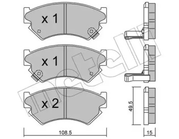 Комплект тормозных колодок METELLI 22-0411-0