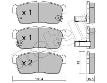 Комплект тормозных колодок METELLI 22-0415-0