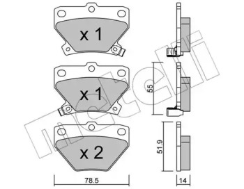 Комплект тормозных колодок METELLI 22-0424-0