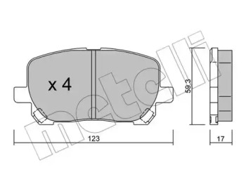 Комплект тормозных колодок METELLI 22-0427-0