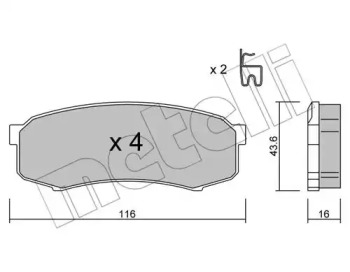 Комплект тормозных колодок METELLI 22-0432-0