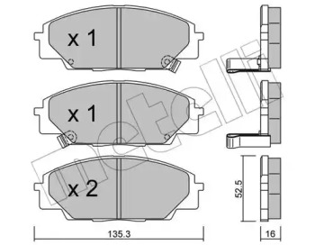 Комплект тормозных колодок METELLI 22-0435-0