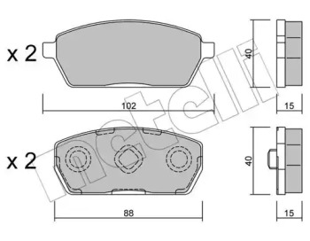 Комплект тормозных колодок METELLI 22-0438-0