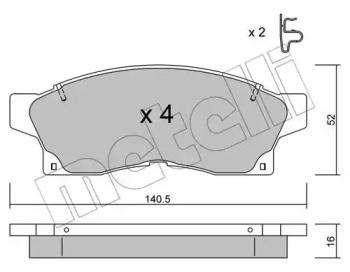 Комплект тормозных колодок METELLI 22-0444-0