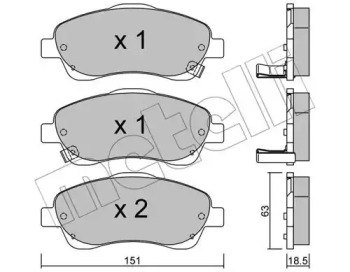 Комплект тормозных колодок METELLI 22-0450-0