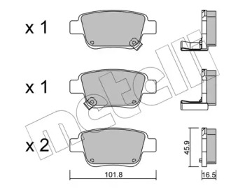 Комплект тормозных колодок METELLI 22-0451-0