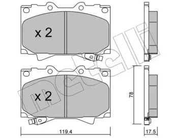 Комплект тормозных колодок METELLI 22-0452-0