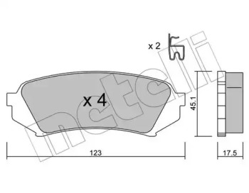 Комплект тормозных колодок METELLI 22-0453-0