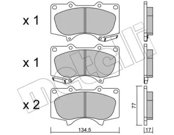 Комплект тормозных колодок METELLI 22-0454-0