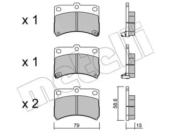 Комплект тормозных колодок METELLI 22-0459-0