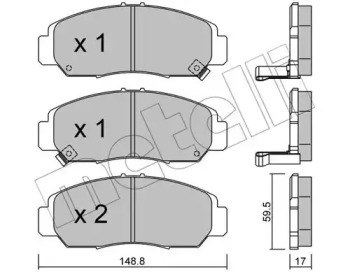 Комплект тормозных колодок METELLI 22-0462-0