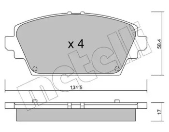 Комплект тормозных колодок METELLI 22-0464-0