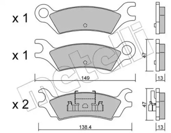 Комплект тормозных колодок METELLI 22-0470-0