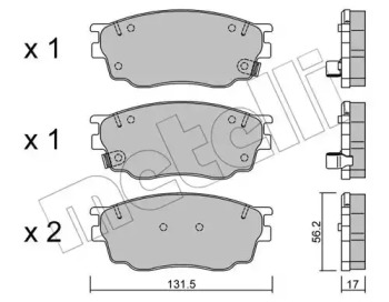 Комплект тормозных колодок METELLI 22-0475-0