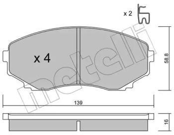 Комплект тормозных колодок METELLI 22-0477-0