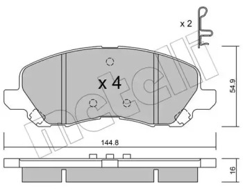 Комплект тормозных колодок METELLI 22-0481-0