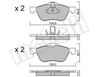 Комплект тормозных колодок METELLI 22-0489-0