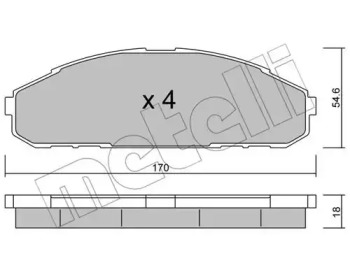 Комплект тормозных колодок METELLI 22-0495-0