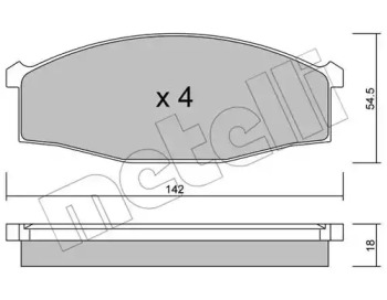 Комплект тормозных колодок METELLI 22-0497-0