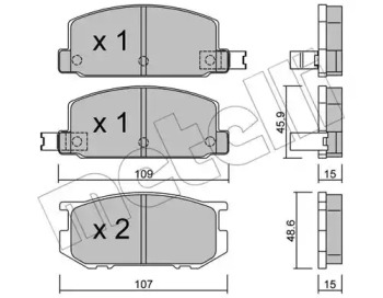 Комплект тормозных колодок METELLI 22-0498-0